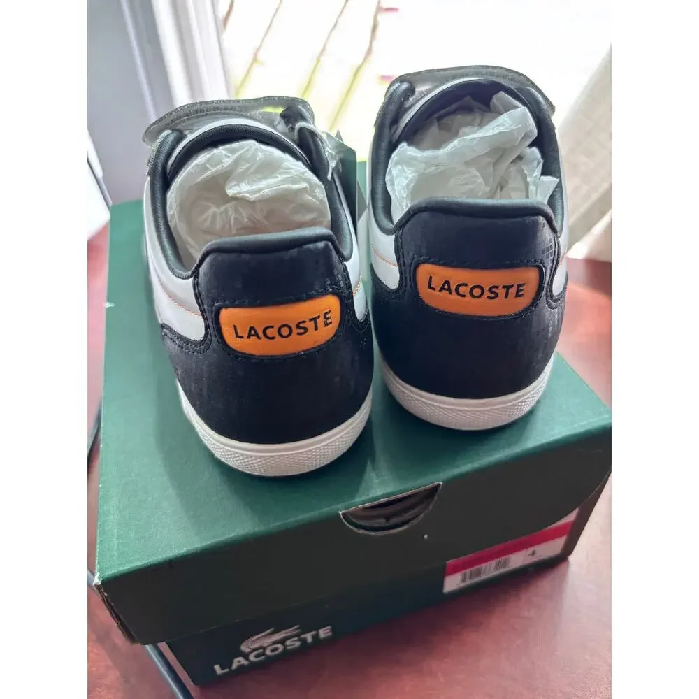 Lacoste Europa Boys White Leather Velcro Sneakers size 4